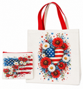 🇺🇸✨ Patriotic Floral Tote & Matching Zipper Pouch Set ✨🇺🇸