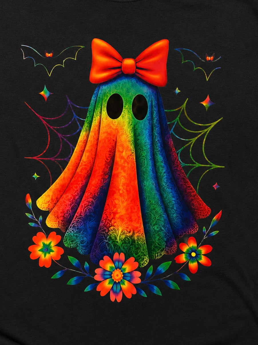 🌈👻 Rainbow Ghost Halloween T-Shirt