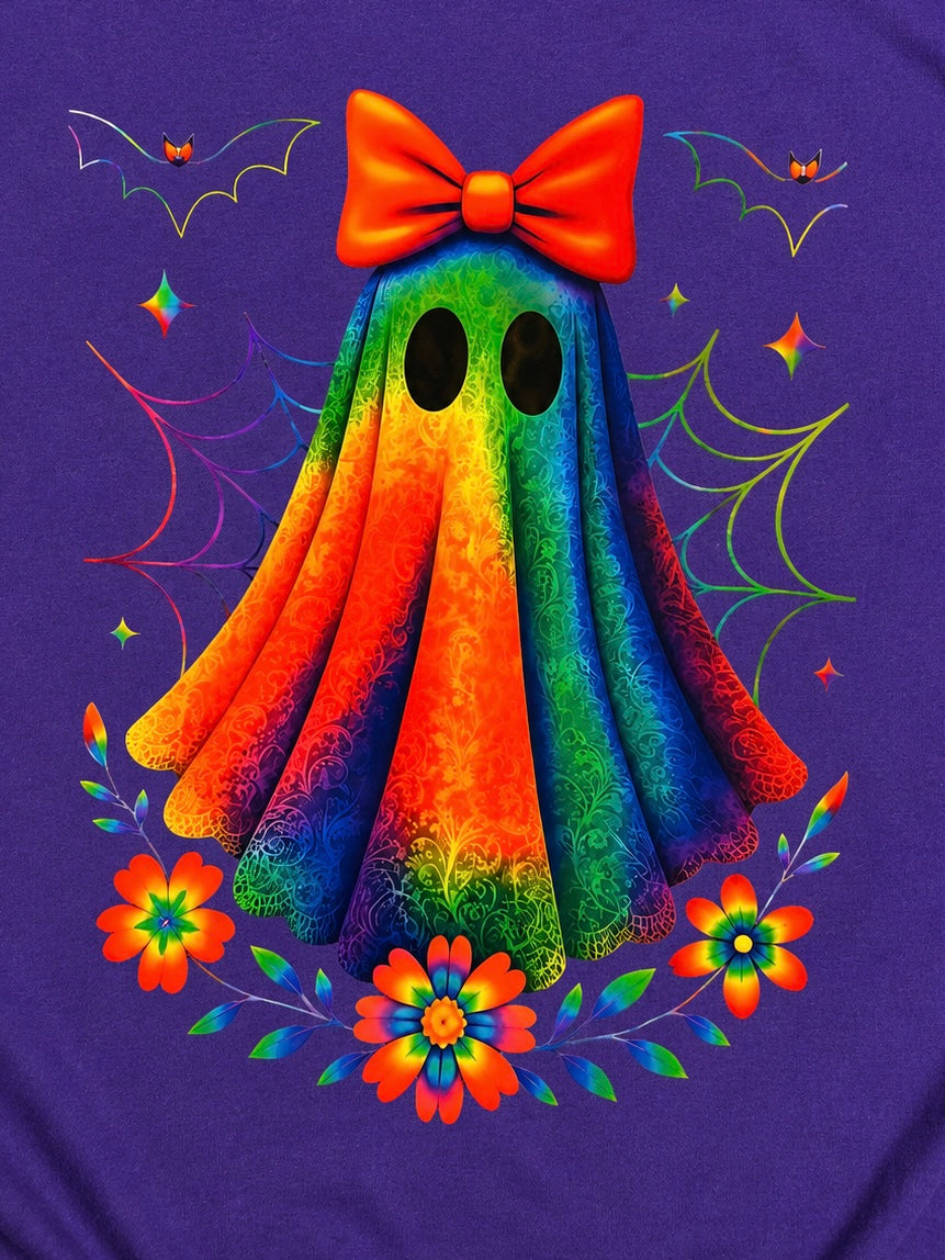 🌈👻 Rainbow Ghost Halloween T-Shirt