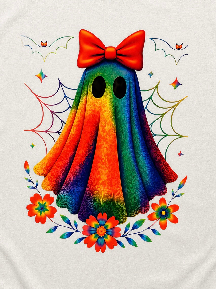 🌈👻 Rainbow Ghost Halloween T-Shirt