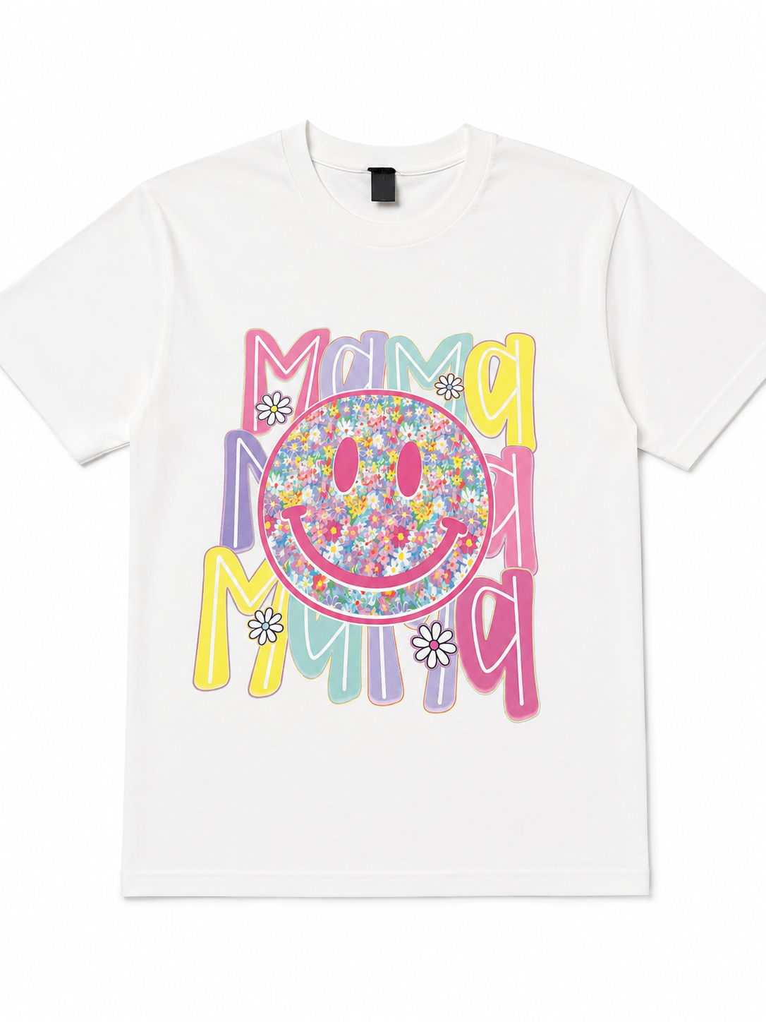 🌼 Retro Floral Smiley “Mama” Tee 🌼