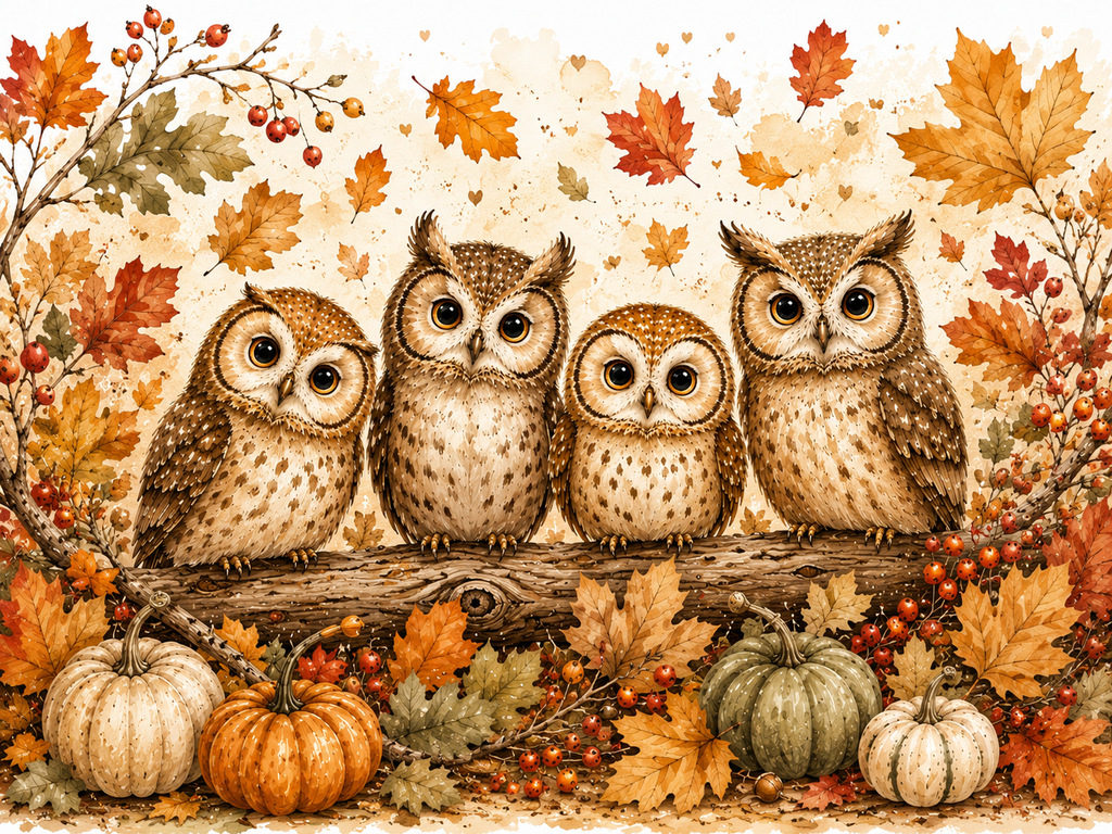 🦉 Early Autumn Owls – 20oz Sublimation Tumbler 🍂