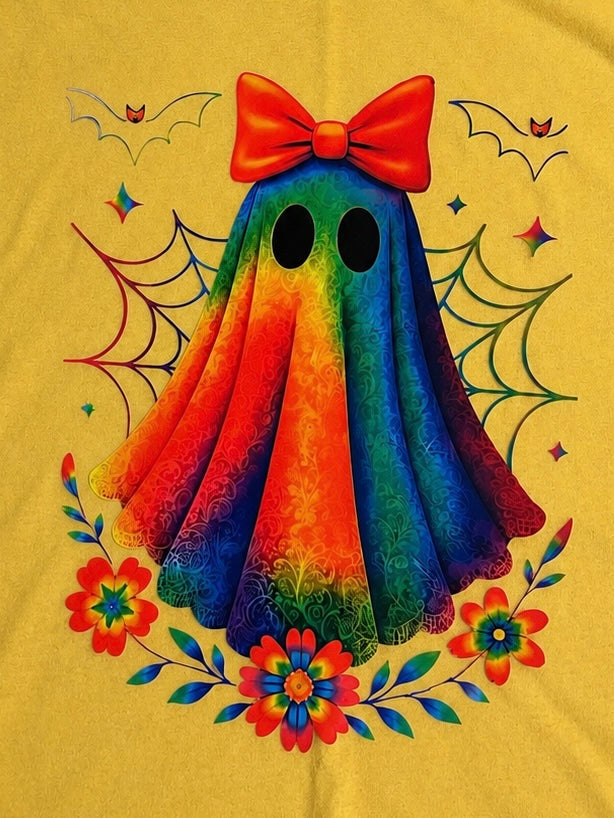 🌈👻 Rainbow Ghost Halloween T-Shirt
