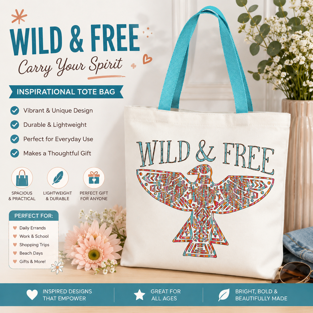 🦅✨ WILD & FREE ✨🦅 Tote Bag