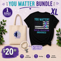 Short sleeve tee and tote bag 💜 YOU MATTER BUNDLE – XL 💜