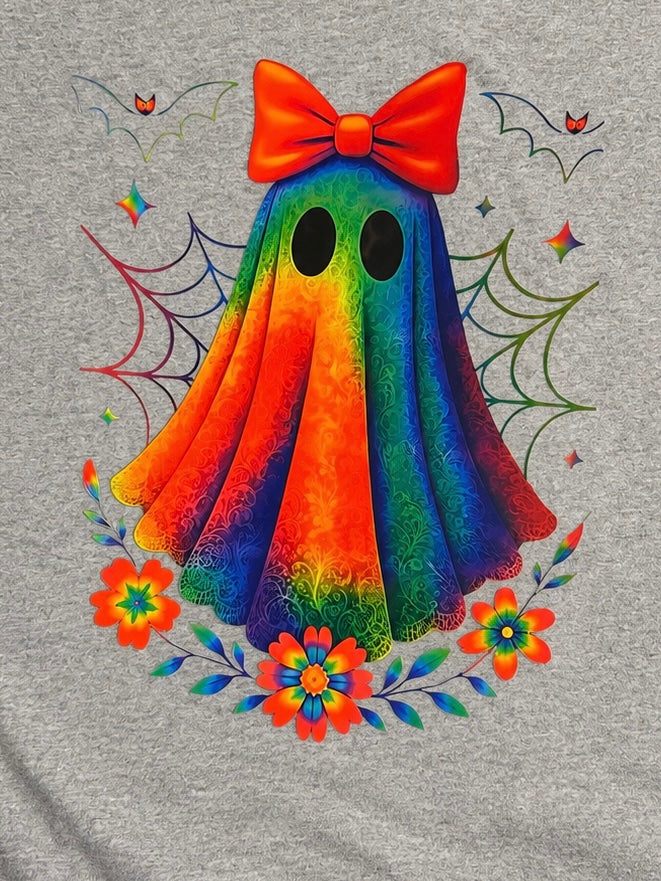 🌈👻 Rainbow Ghost Halloween T-Shirt