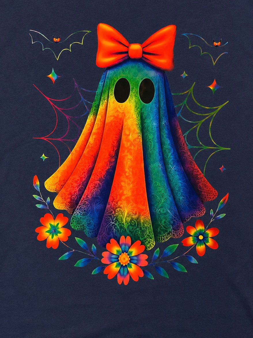 🌈👻 Rainbow Ghost Halloween T-Shirt