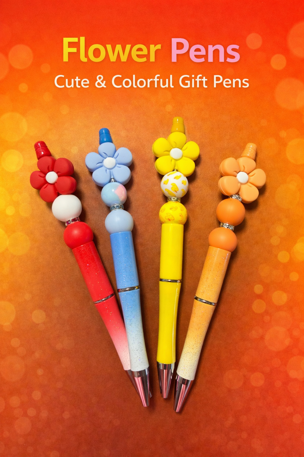 Decorative Beaded Flower Pen