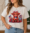 Patriotic Highland Cow Shirt – Cute 4th of July Cow Tee with Popsicle