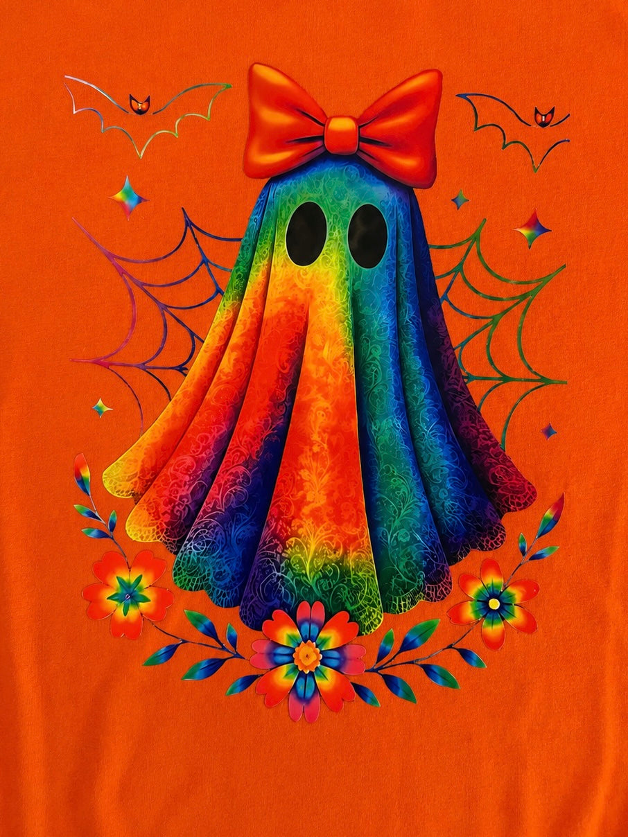 🌈👻 Rainbow Ghost Halloween T-Shirt