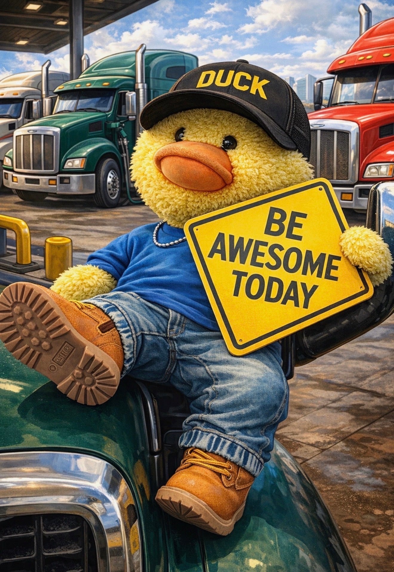 🦆 “Be Awesome Today” Duck in Truck 20 oz Tumbler 🚛